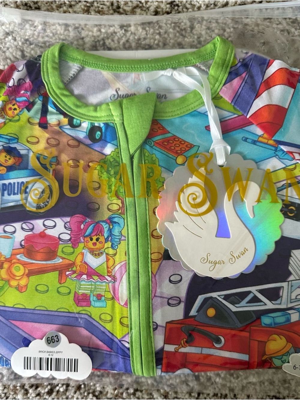 Sugar Swan Kids Bamboo One-Piece Zippy Pajama in Multi Color